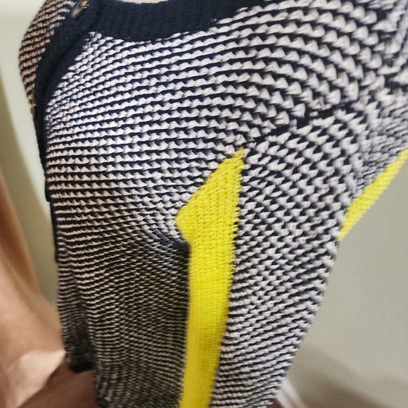 OST XS Knit Cardigan buttonup sweater Navy & green - Picture 8 of 12